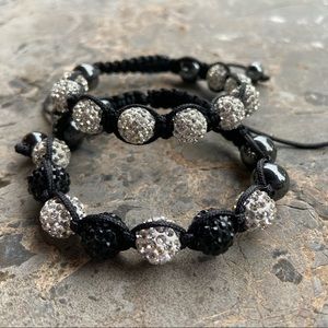 Black and silver shamballa bracelets